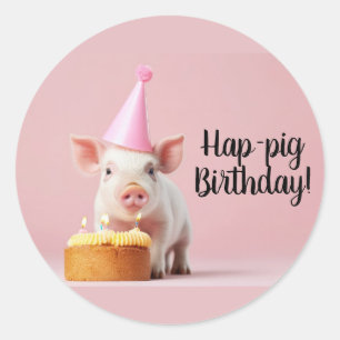 Sticker Rond Anniversaire du cochon de lait !