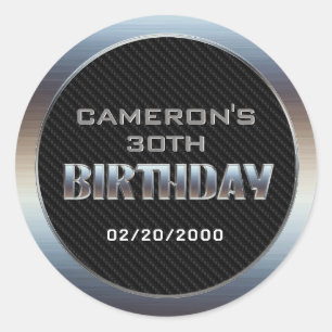 Sticker Rond Anniversaire du garçon masculin