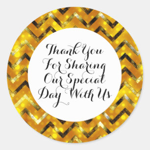Sticker Rond Anniversaire du mariage d'or   MERCI