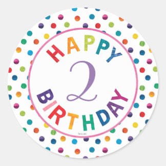 Sticker Rond Anniversaire du papillon Caterpillar, très affamé