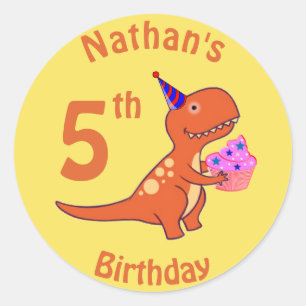 Sticker Rond Anniversaire du Tyrannosaurus