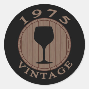 Sticker Rond Anniversaire du vin 1975 Vintage