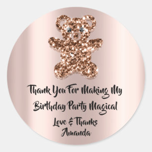 Sticker Rond Anniversaire Favoriser Parties scintillant Douce B