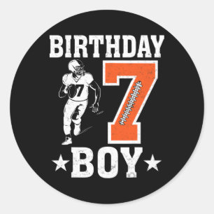Sticker Rond Anniversaire Garçon 7 Ans Football Amour 7e Annive