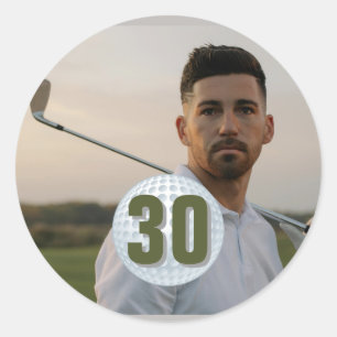 Sticker Rond Anniversaire Golf Party Fun