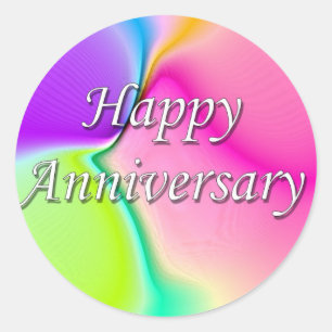 Sticker Rond Anniversaire heureux
