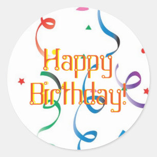 Sticker Rond anniversaire heureux