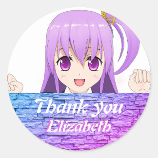 Sticker Rond Anniversaire kawaii anime japonaise style merci
