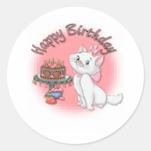 Sticker Rond Anniversaire Kitten
