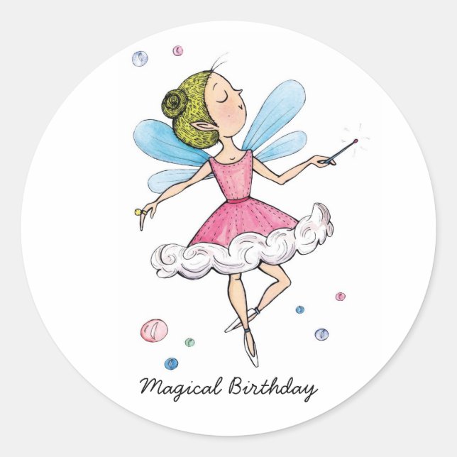 STICKER ROND ANNIVERSAIRE MAGIQUE (Devant)
