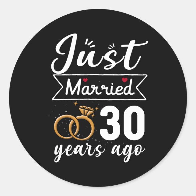 Sticker Rond Anniversaire mariage Il Y A 30 Ans (Devant)