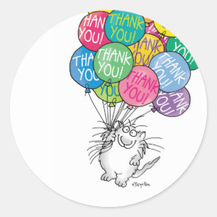 STICKER ROND ANNIVERSAIRE   MERCI D'UNE CARTE BUNCH