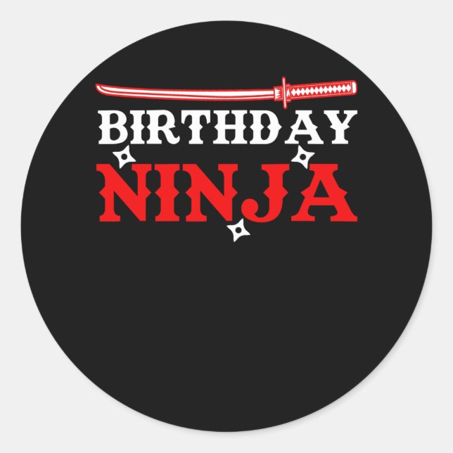 Sticker Rond Anniversaire Ninja Fighter Anniversaire (Devant)