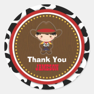 Sticker Rond Anniversaire occidental occidental de cowboy vieil