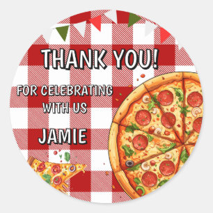 Sticker Rond Anniversaire Pizza Premier Anniversaire
