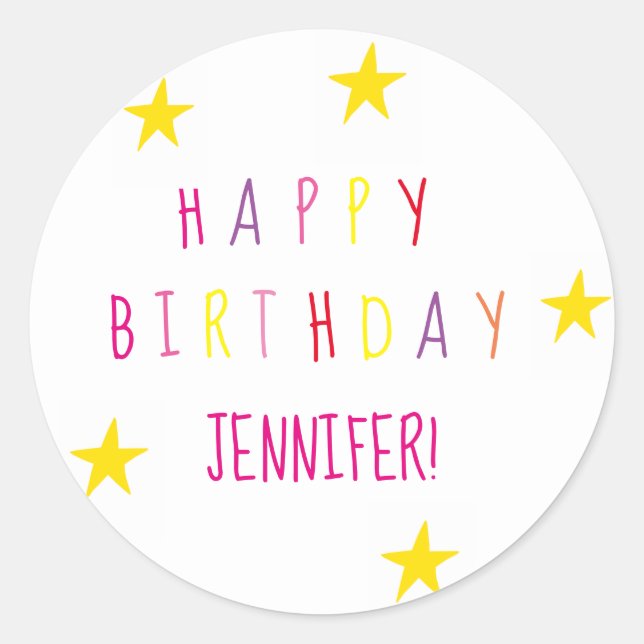 Sticker rond Anniversaire pour les enfants des éto (Devant)