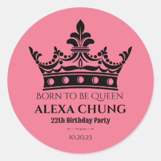 Sticker Rond Anniversaire rose