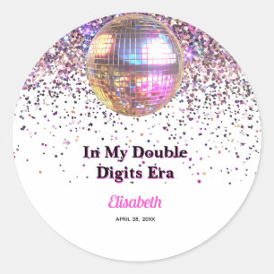 Sticker Rond Anniversaire Rose Disco Branché À Mon Ère De Doubl