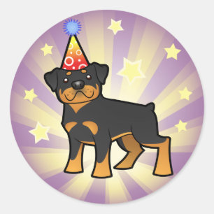 Sticker Rond Anniversaire Rottweiler
