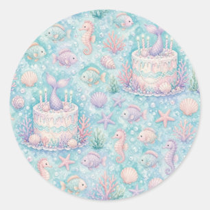 Sticker Rond Anniversaire sous la mer