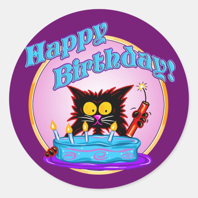 STICKER ROND ANNIVERSAIRE SURPRISE (Devant)