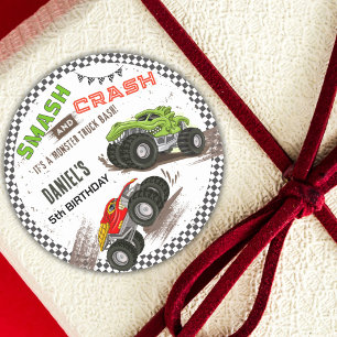 Sticker Rond Anniversaire sympa moderne mignon de 5 ans avec ca