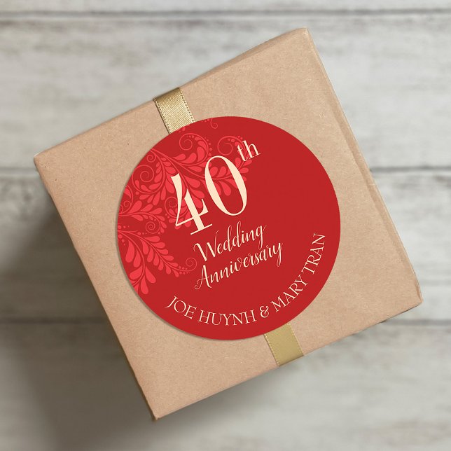 Sticker Rond Anniversaire traditionnel des Mariages chinois (Créateur téléchargé)