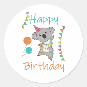 Sticker Rond Anniversaire Unique Souhaite Joyeux Anniversaire P