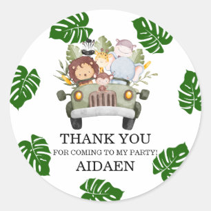 Sticker Rond Anniversaire Wild One Jungle Safari