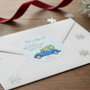 Sticker Rond Annonce de déménagement de Noël