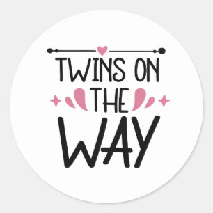 Sticker Rond Annonce de grossesse de jolis jumeaux