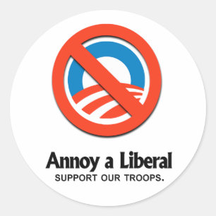 Sticker Rond Annoy a Liberal - Appuyer nos troupes