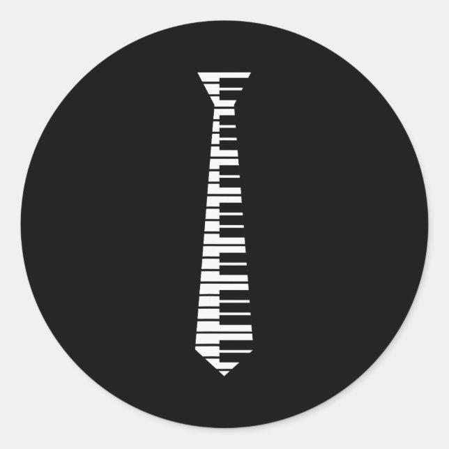 Sticker Rond Ano Neck Tie Funny Humorous Keyboard Music Player  (Devant)