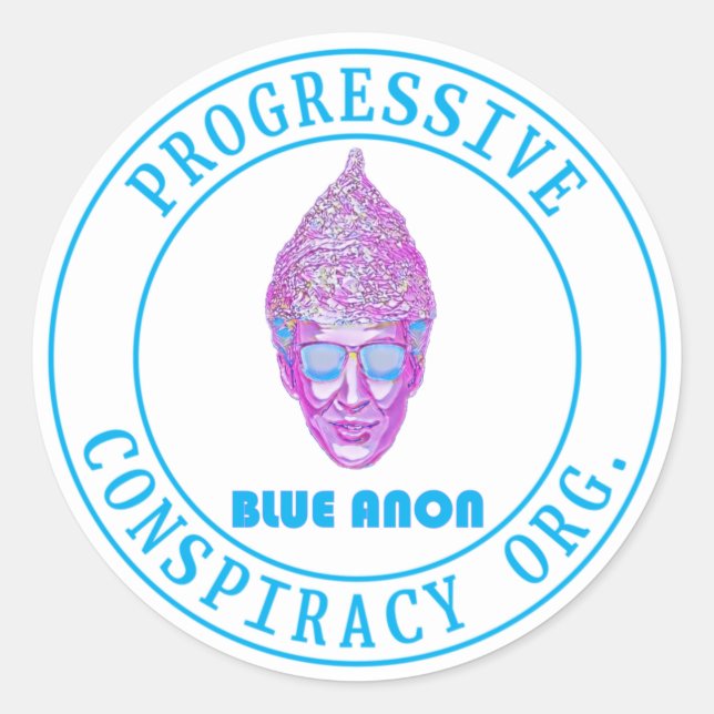 Sticker Rond Anon bleu (Devant)