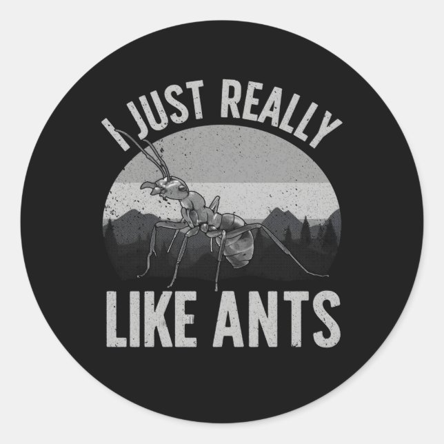 Sticker Rond Ant Thématique pour la fourmi d'insectes (Devant)