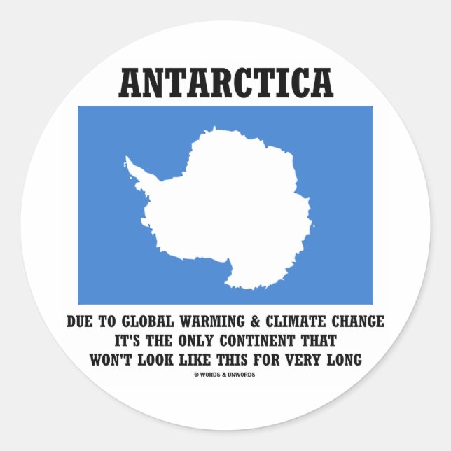 Sticker Rond Antarctica Global Warming Changement climatique (Devant)