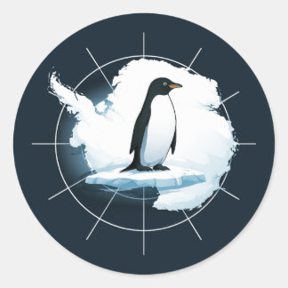 Sticker Rond Antarctica Penguin Emblem – Polar Explorer Design
