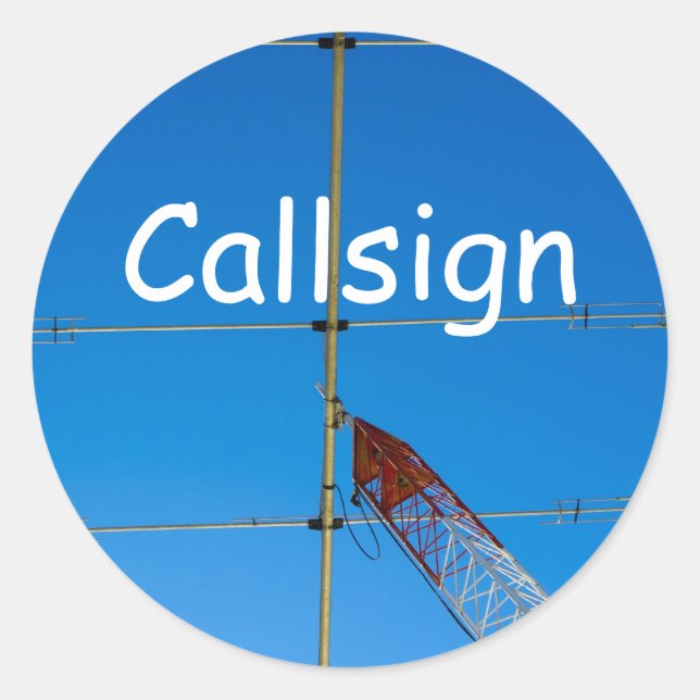 Sticker Rond Antenne de faisceau et Callsign (Devant)