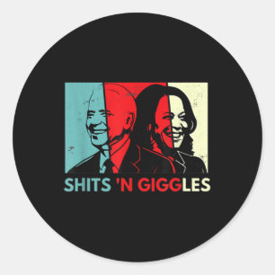 Sticker Rond Anti Biden Harris S &#' ; n Giggles Political Gig 