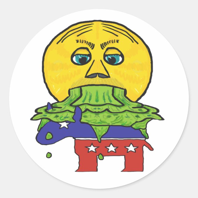 Sticker Rond Anti-démocrate (Devant)