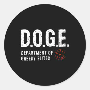 Sticker Rond Anti Doge D.o.g.e. Sens réels Drôle Définition