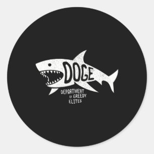 Sticker Rond Anti Doge D.o.g.e. Véritable Signification Elites