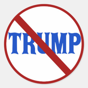 Sticker Rond Anti Donald Trump Red X