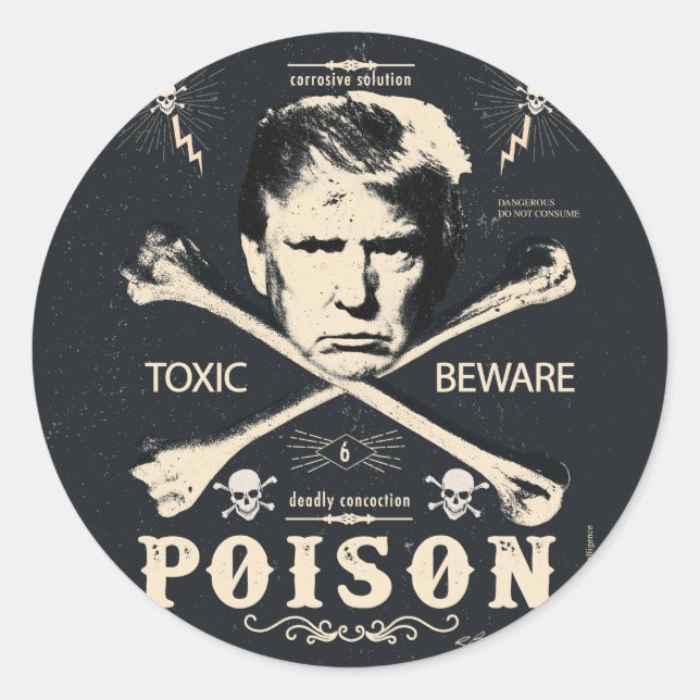 Sticker Rond Anti élection présidentielle du poison 2016 (Devant)