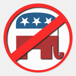 STICKER ROND ANTI-ÉLÉPHANT / ANTI-RÉPUBLICAIN