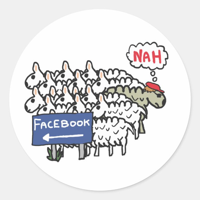 Sticker Rond Anti Facebook (Devant)