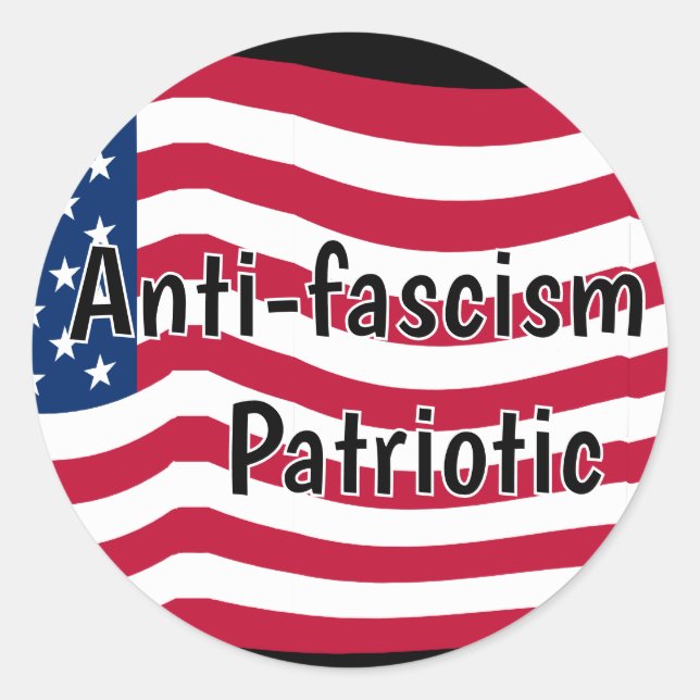 Sticker Rond Anti-fascism is Patriotic (Devant)