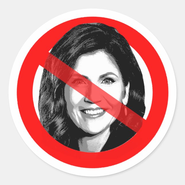 Sticker Rond Anti Kristi Noem Traversé La Face (Devant)