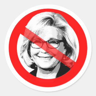 Sticker Rond Anti Liz Cheney A Traversé La Face