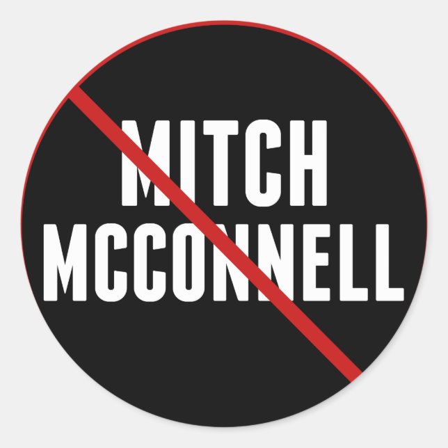 Sticker Rond Anti Mitch McConnell (Devant)